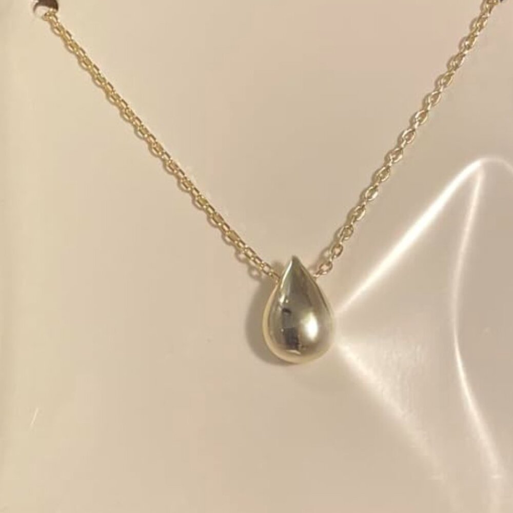 Neiman Marcus 14K Gold Plated Dainty Pear Pendant Necklace